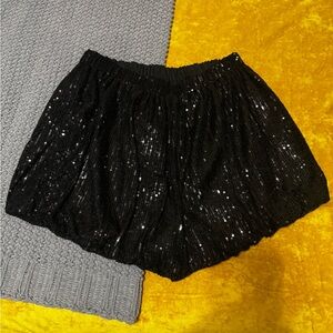Endless Rose Black Sequin High Waist Shorts